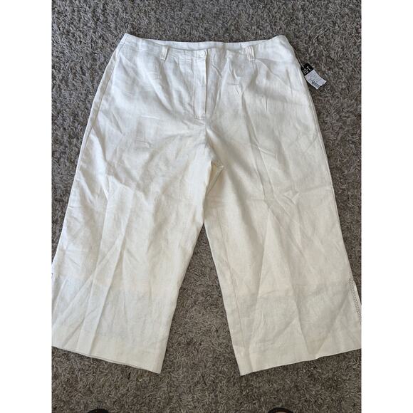 RQT Woman’s Linen Blend Yellow Capris Size 10 NWT - Picture 1 of 7